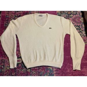 1970s IZOD Lacoste Vneck Vintage Sweater Sz L